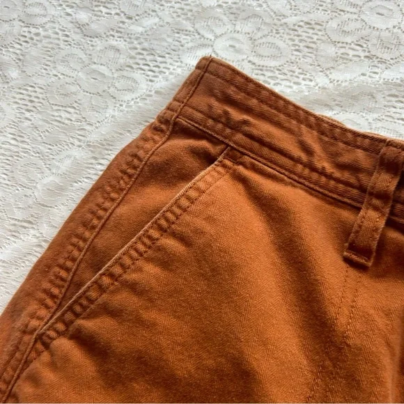Madewell XXS burnt orange high rise cargo shorts - Picture 3 of 10